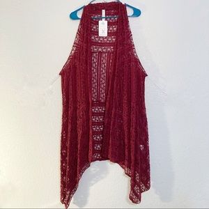 Paisley Grace Hope Lace Wine Colored Vest